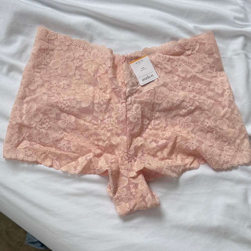 Auden Women's Floral Lace Boyshorts - Light Pink